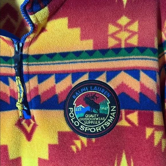 Vintage Ralph Lauren Colorful Southwest Pattern Fleece - Picture 2 of 4